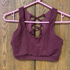 BuffBunny Wine Crisscross Back Sports Bra